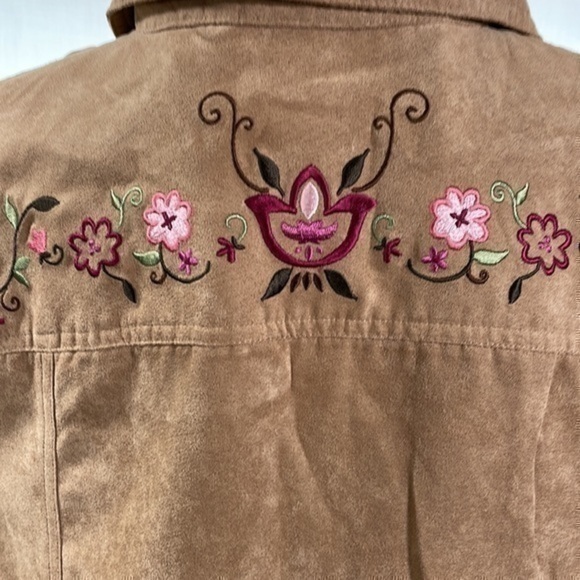 (relativity) | Brown Suede Leather Embroidered Jacket - Picture 3 of 7